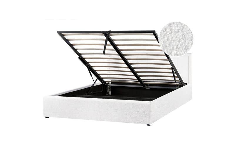Säng med förvaring Montlaur Vit, 160x200 cm, Vit, 160x200 cm