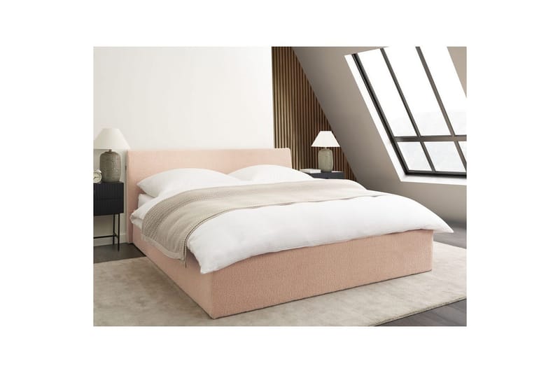 Säng med förvaring Orbey - Beige, 160x200 cm - Möbler - Säng - Sängram & sängstomme