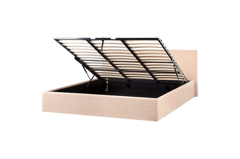 Säng med förvaring Orbey - Beige, 180x200 cm - Möbler - Säng - Sängram & sängstomme