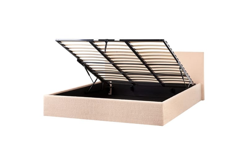 Säng med förvaring Orbey - Beige, 180x200 cm - Möbler - Säng - Sängram & sängstomme