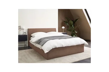 Säng med förvaring Orbey - Brun, 140x200 cm - Möbler - Säng - Sängram & sängstomme