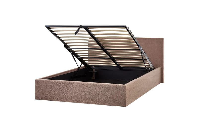 Säng med förvaring Orbey - Brun, 140x200 cm - Möbler - Säng - Sängram & sängstomme