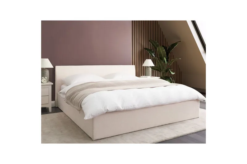 Säng med förvaring Orbey - Vit, 180x200 cm - Möbler - Säng - Sängram & sängstomme