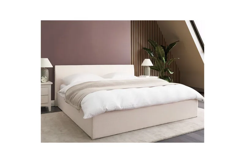 Säng med förvaring Orbey - Vit, 180x200 cm - Möbler - Säng - Sängram & sängstomme