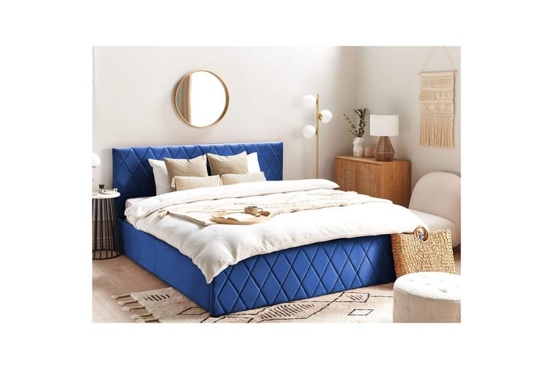Säng med förvaring Rochefort - Blå, 180x200 cm - Möbler - Säng - Sängram & sängstomme