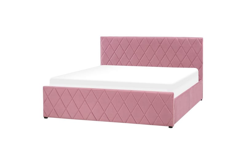 Säng med förvaring Rochefort - Rosa, 160x200 cm - Möbler - Säng - Sängram & sängstomme