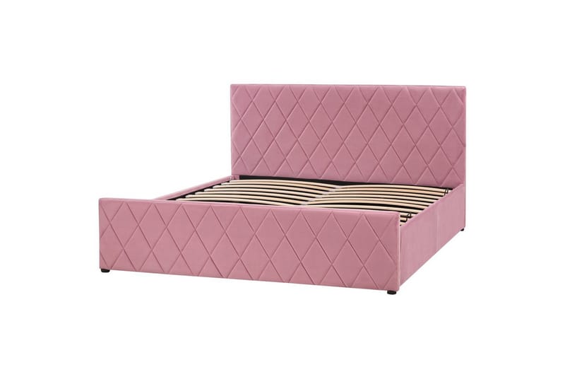 Säng med förvaring Rochefort - Rosa, 160x200 cm - Möbler - Säng - Sängram & sängstomme