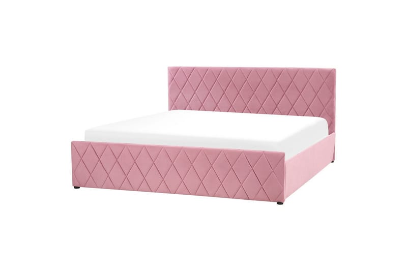 Säng med förvaring Rochefort - Rosa, 180x200 cm - Möbler - Säng - Sängram & sängstomme
