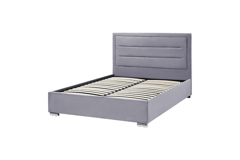 Säng med förvaring Rouen - Grå, 140x200 cm - Möbler - Säng - Sängram & sängstomme