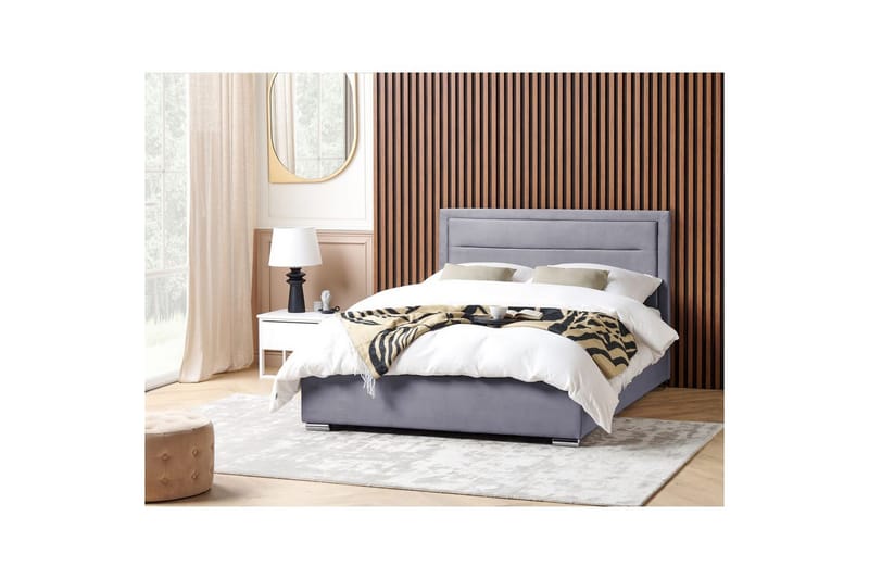 Säng med förvaring Rouen - Grå, 160x200 cm - Möbler - Säng - Sängram & sängstomme