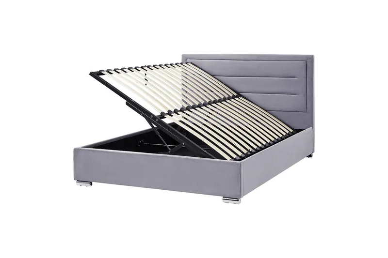 Säng med förvaring Rouen, Grå, 160x200 cm