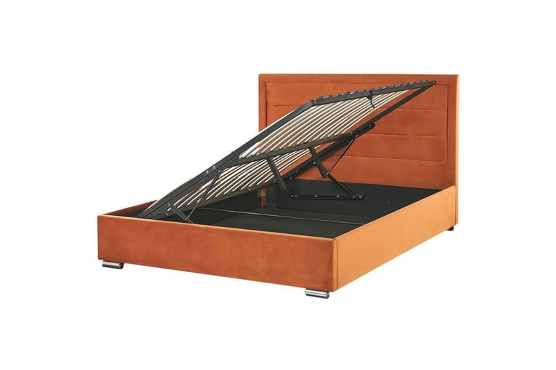 Säng med förvaring Rouen - Orange, 160x200 cm - Möbler - Säng - Sängram & sängstomme