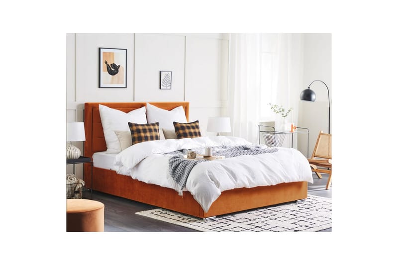 Säng med förvaring Rouen - Orange, 180x200 cm - Möbler - Säng - Sängram & sängstomme