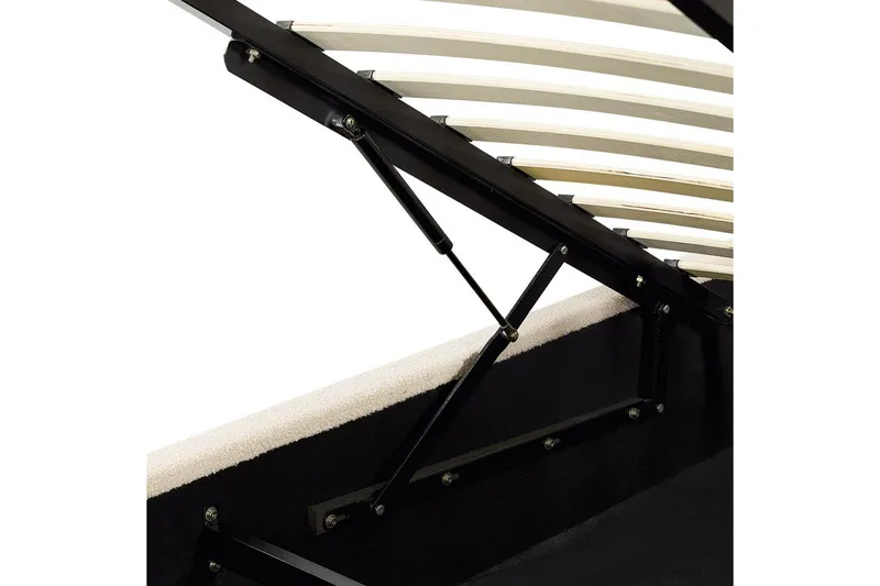 Säng med förvaring Vaucluse - Beige/Bouclé, 140x200 cm - Möbler - Säng - Sängram & sängstomme