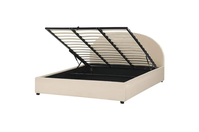 Säng med förvaring Vaucluse - Beige/Bouclé, 180x200 cm - Möbler - Säng - Sängram & sängstomme