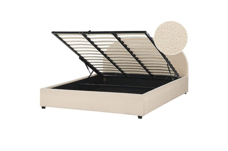 Säng med förvaring Vaucluse, Beige/Bouclé, 180x200 cm