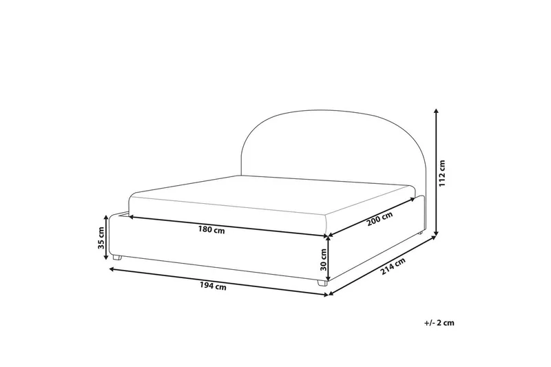 Säng med förvaring Vaucluse - Beige/Bouclé, 180x200 cm - Möbler - Säng - Sängram & sängstomme