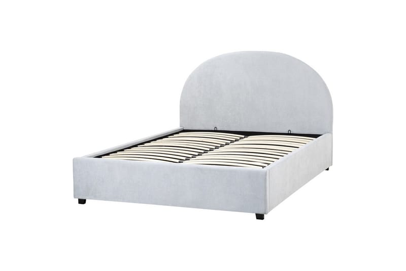 Säng med förvaring Vaucluse - Ljusblå/Polyester, 140x200 cm - Möbler - Säng - Sängram & sängstomme