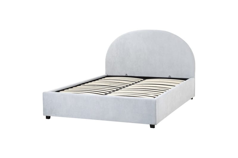 Säng med förvaring Vaucluse - Ljusblå/Polyester, 140x200 cm - Möbler - Säng - Sängram & sängstomme