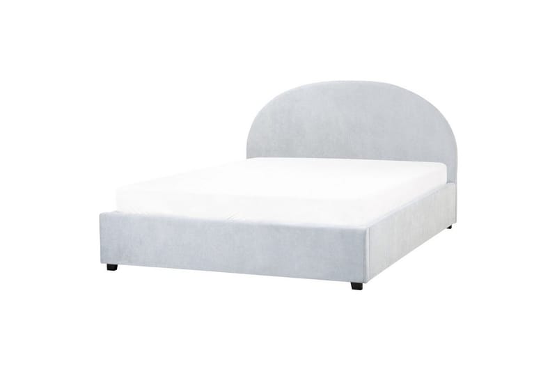 Säng med förvaring Vaucluse - Ljusblå/Polyester, 160x200 cm - Möbler - Säng - Sängram & sängstomme