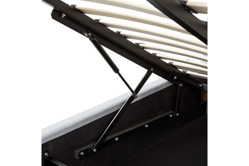 Säng med förvaring Vaucluse - Ljusblå/Polyester, 160x200 cm - Möbler - Säng - Sängram & sängstomme