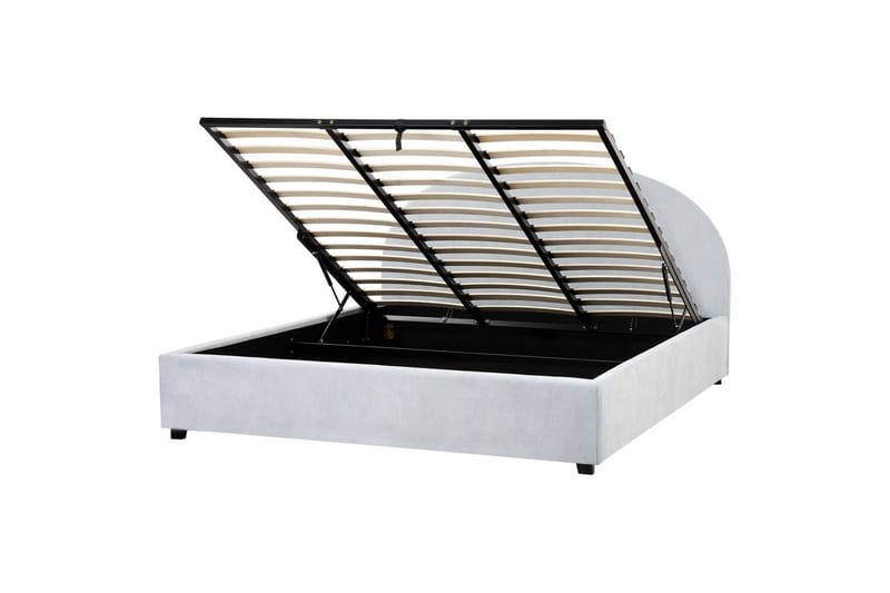 Säng med förvaring Vaucluse - Ljusblå/Polyester, 180x200 cm - Möbler - Säng - Sängram & sängstomme