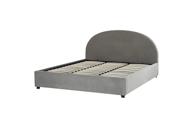 Säng med förvaring Vaucluse - Ljusgrå/Sammet, 180x200 cm - Möbler - Säng - Sängram & sängstomme
