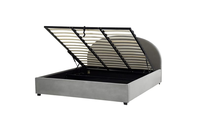Säng med förvaring Vaucluse - Ljusgrå/Sammet, 180x200 cm - Möbler - Säng - Sängram & sängstomme