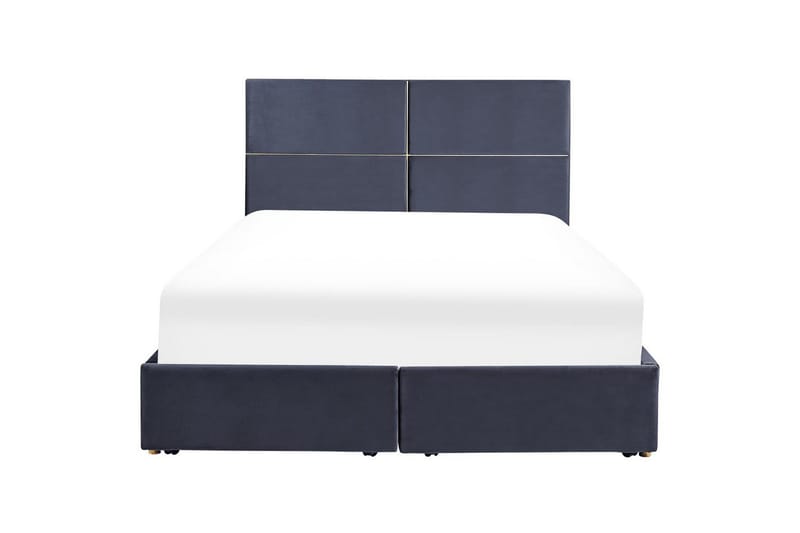 Säng med förvaring Vernoyes - Svart, guld, 160x200 cm - Möbler - Säng - Sängram & sängstomme