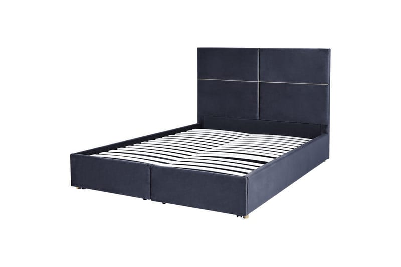 Säng med förvaring Vernoyes - Svart, guld, 160x200 cm - Möbler - Säng - Sängram & sängstomme