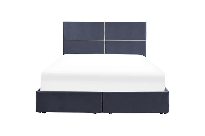 Säng med förvaring Vernoyes - Svart, guld, 180x200 cm - Möbler - Säng - Sängram & sängstomme