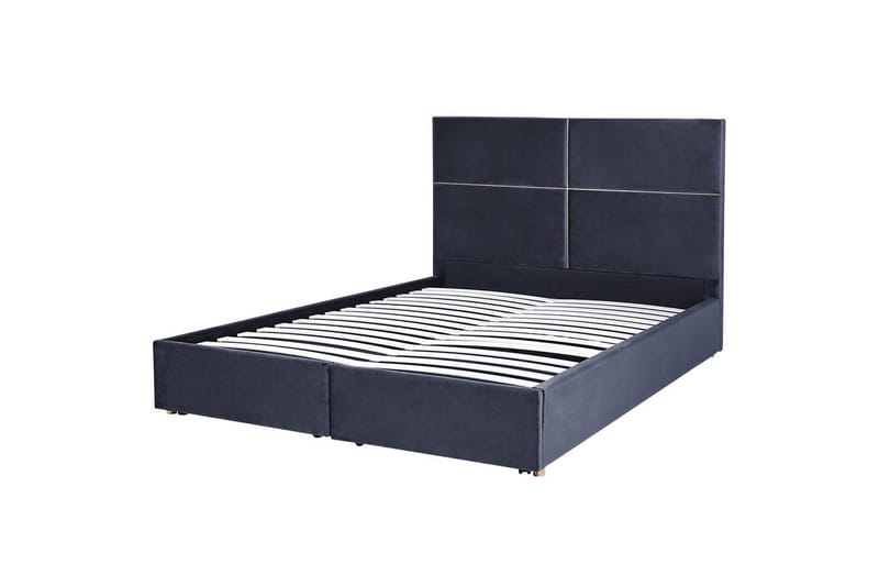 Säng med förvaring Vernoyes - Svart, guld, 180x200 cm - Möbler - Säng - Sängram & sängstomme