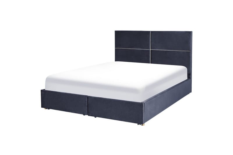 Säng med förvaring Vernoyes - Svart, guld, 180x200 cm - Möbler - Säng - Sängram & sängstomme