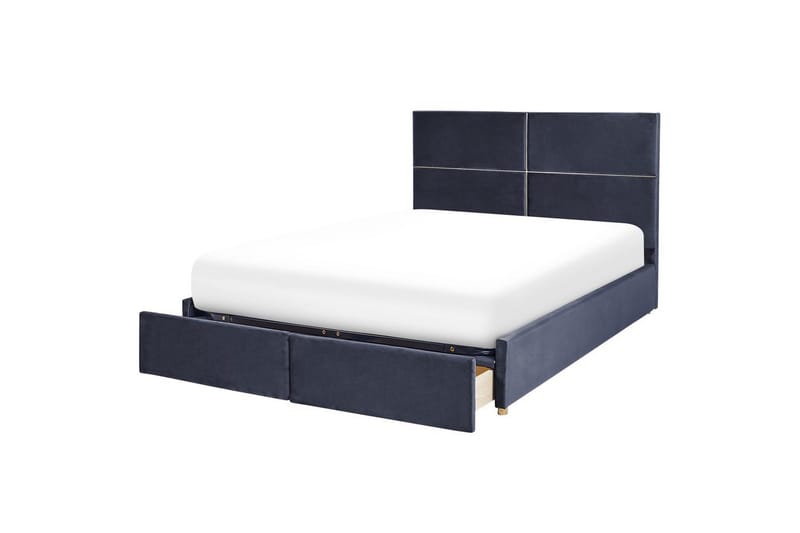 Säng med förvaring Vernoyes - Svart, guld, 180x200 cm - Möbler - Säng - Sängram & sängstomme