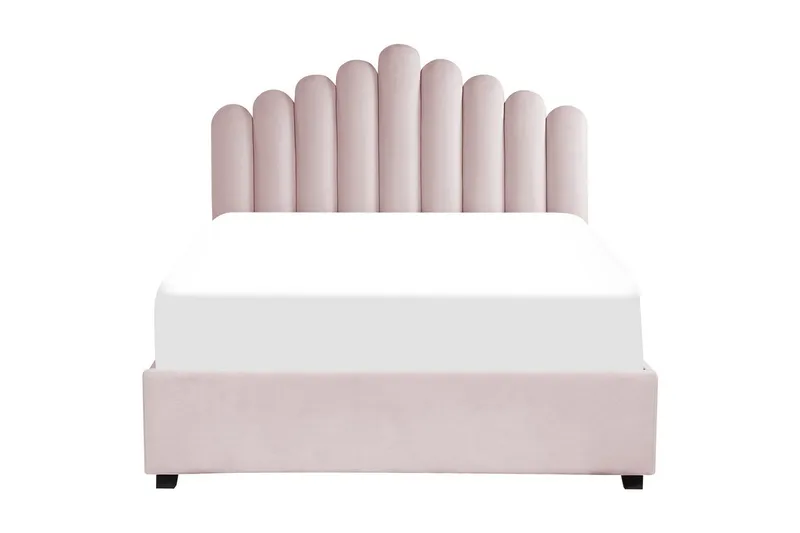 Säng med förvaring Vincennes - Rosa, Svart, 140x200 cm - Möbler - Säng - Sängram & sängstomme