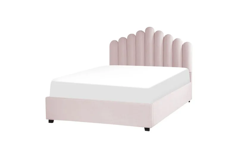 Säng med förvaring Vincennes - Rosa, Svart, 140x200 cm - Möbler - Säng - Sängram & sängstomme