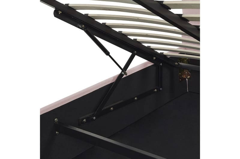 Säng med förvaring Vincennes - Rosa, Svart, 160x200 cm - Möbler - Säng - Sängram & sängstomme