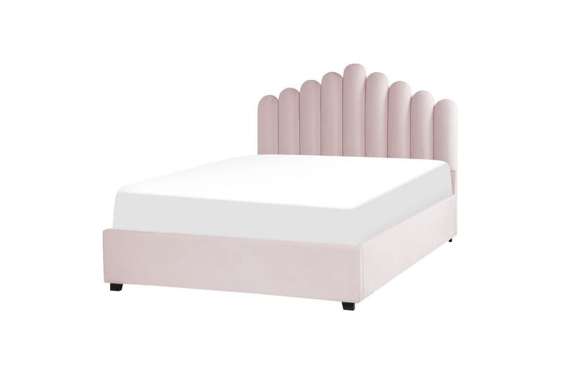 Säng med förvaring Vincennes - Rosa, Svart, 160x200 cm - Möbler - Säng - Sängram & sängstomme