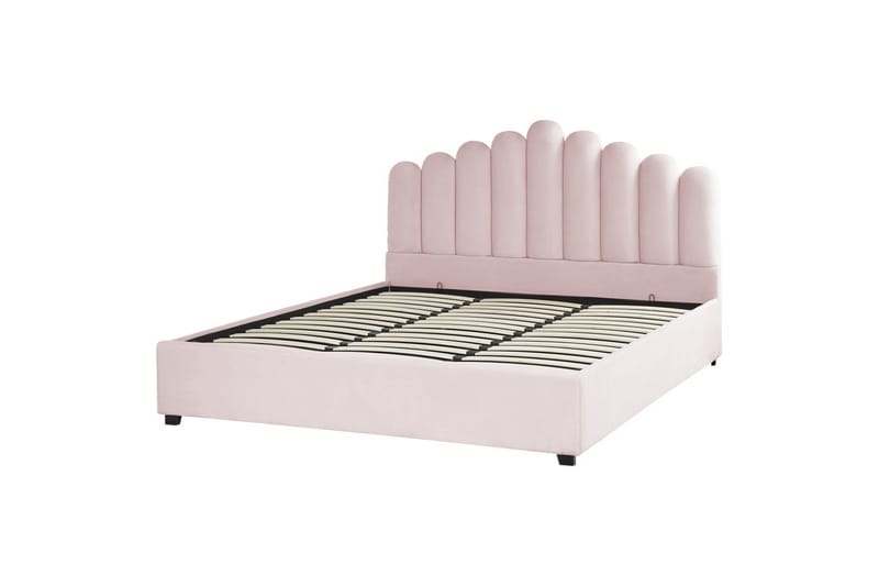 Säng med förvaring Vincennes - Rosa, Svart, 180x200 cm - Möbler - Säng - Sängram & sängstomme
