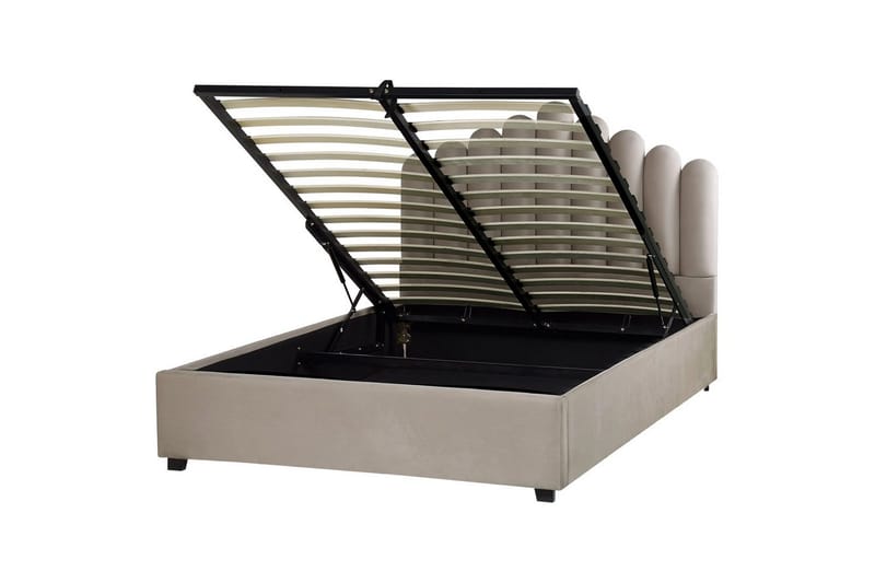 Säng med förvaring Vincennes - Taupe, svart, 140x200 cm - Möbler - Säng - Sängram & sängstomme