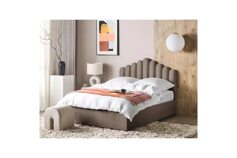 Säng med förvaring Vincennes - Taupe, svart, 140x200 cm - Möbler - Säng - Sängram & sängstomme