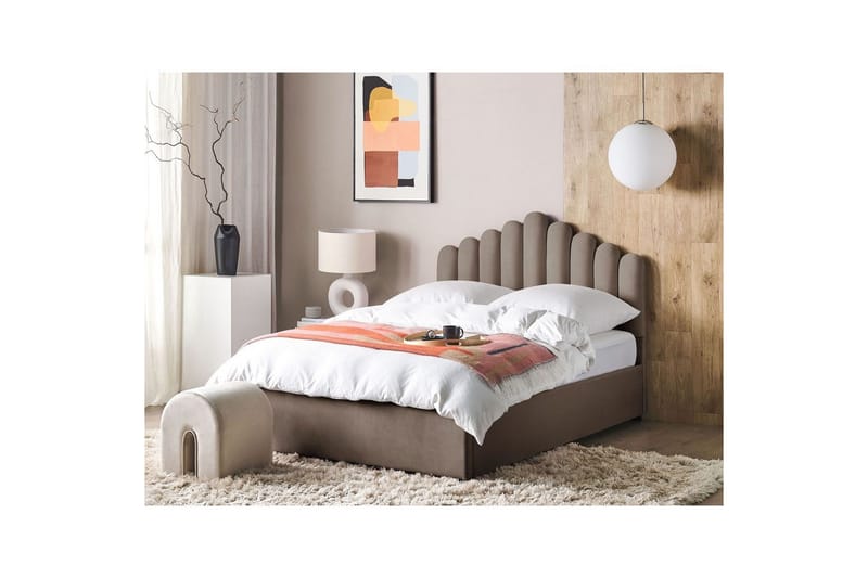 Säng med förvaring Vincennes - Taupe, svart, 140x200 cm - Möbler - Säng - Sängram & sängstomme