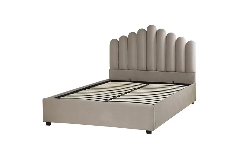 Säng med förvaring Vincennes - Taupe, svart, 140x200 cm - Möbler - Säng - Sängram & sängstomme