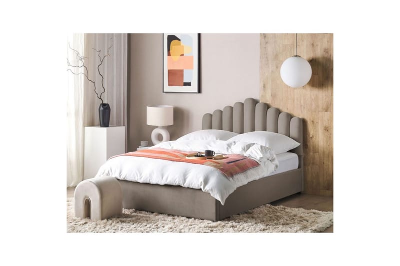 Säng med förvaring Vincennes - Taupe, svart, 160x200 cm - Möbler - Säng - Sängram & sängstomme