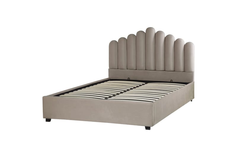 Säng med förvaring Vincennes - Taupe, svart, 160x200 cm - Möbler - Säng - Sängram & sängstomme
