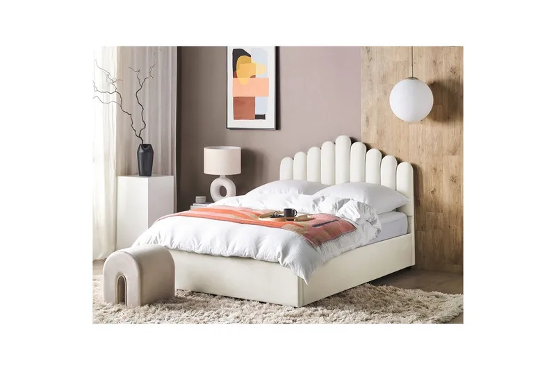 Säng med förvaring Vincennes - Vit, Svart, 140x200 cm - Möbler - Säng - Sängram & sängstomme