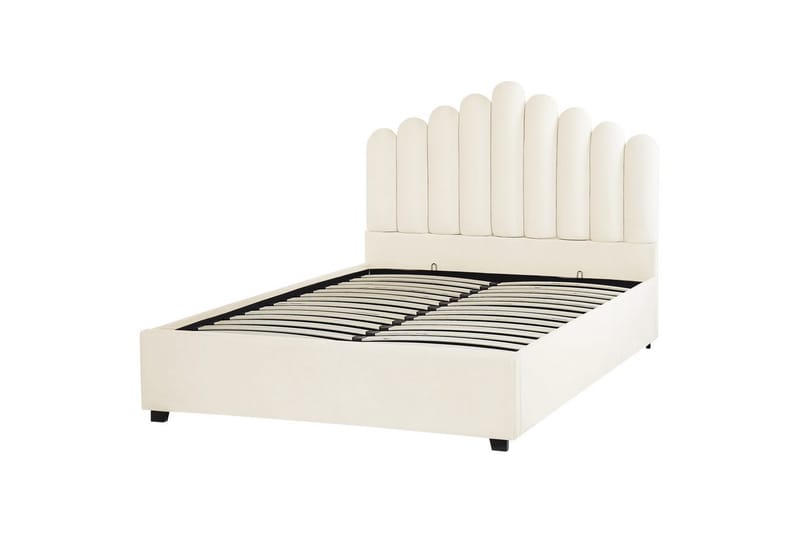 Säng med förvaring Vincennes - Vit, Svart, 140x200 cm - Möbler - Säng - Sängram & sängstomme