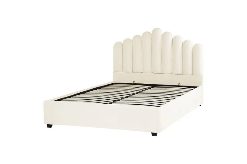 Säng med förvaring Vincennes - Vit, Svart, 160x200 cm - Möbler - Säng - Sängram & sängstomme