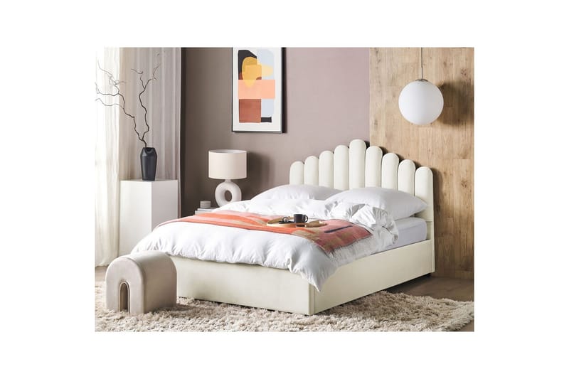 Säng med förvaring Vincennes - Vit, Svart, 160x200 cm - Möbler - Säng - Sängram & sängstomme