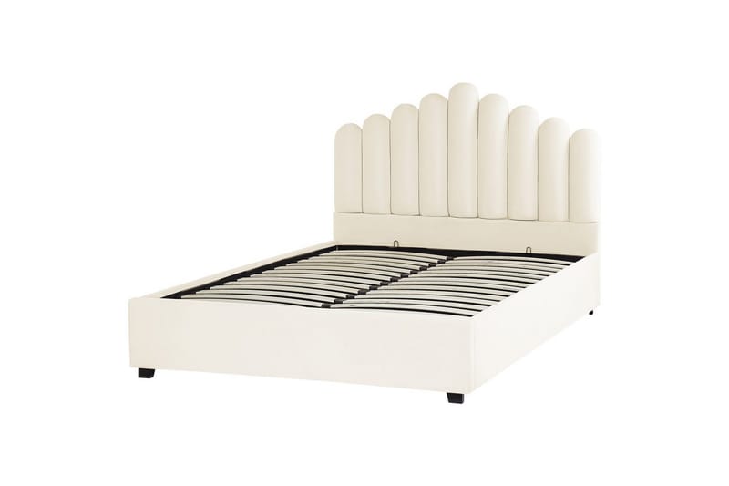 Säng med förvaring Vincennes - Vit, Svart, 160x200 cm - Möbler - Säng - Sängram & sängstomme